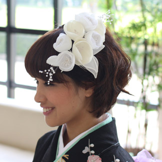 髪飾り パール付き蘭花モチーフ