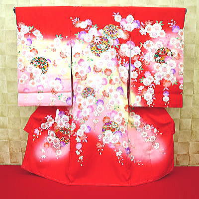 初着・祝着・のしめ 毬と桜尽くし・赤