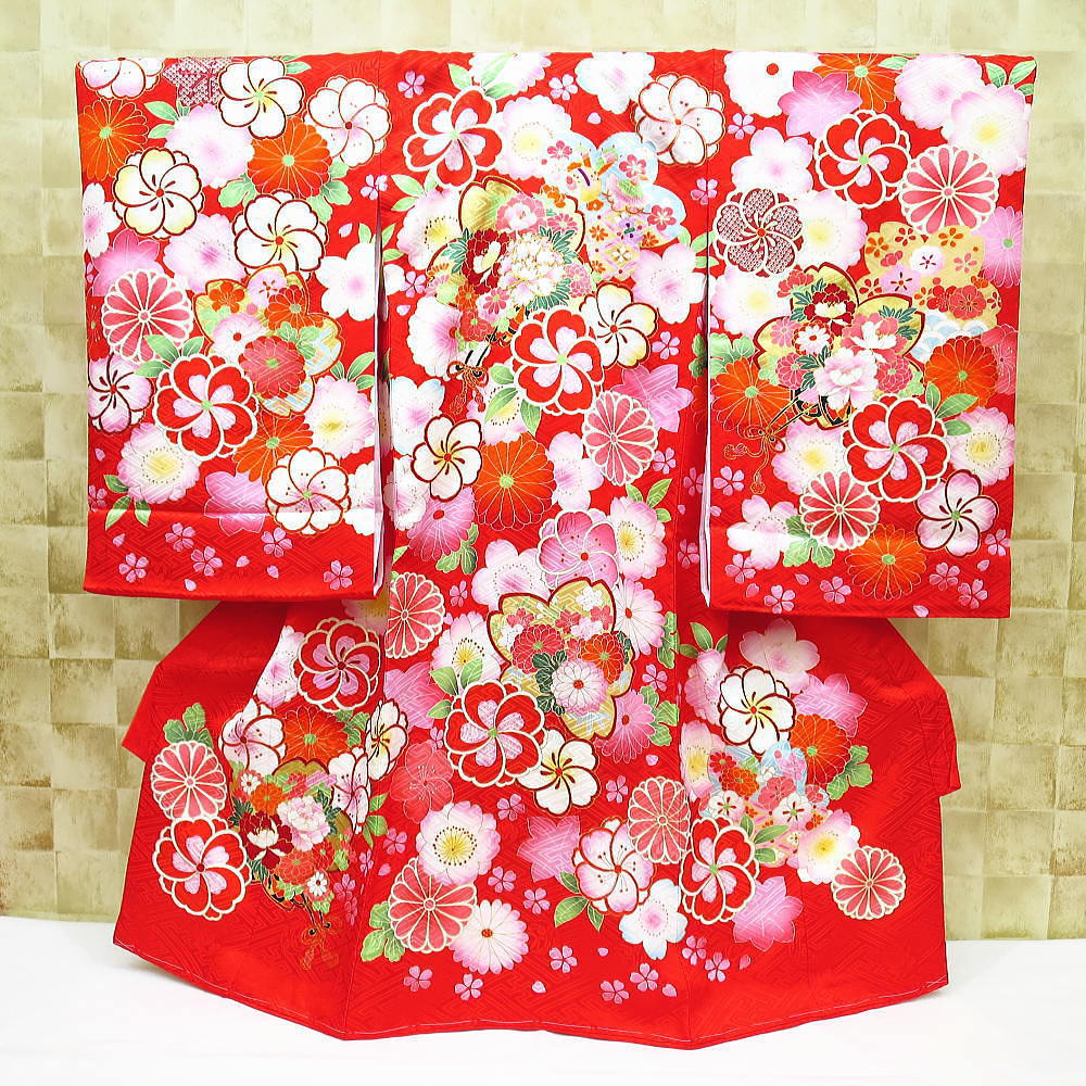初着・祝着・のしめ 桜尽くし・花車・赤