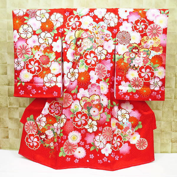 初着・祝着・のしめ 桜尽くし・花車・赤