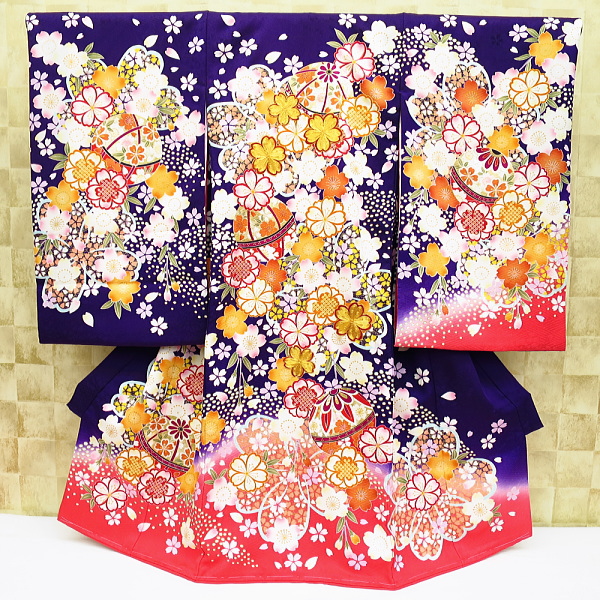桜と毬・金駒刺繍　初着　お祝着　のしめ　産着　お宮参りの着物