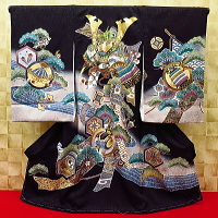 お祝い着・初着・のしめ 兜・束ね熨斗・縁起物・黒