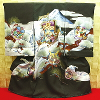 お祝い着・初着・のしめ お宮参り着物 兜・菱紋に宝尽くし