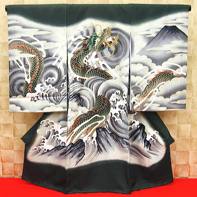 お祝い着・初着・のしめ お宮参り着物 雲龍と富士