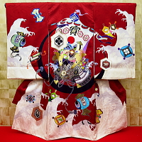 お祝い着・初着・のしめ お宮参り着物 束ね熨斗に鷹・吉祥紋様