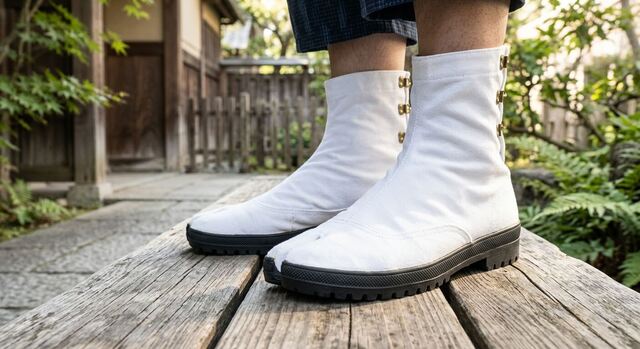 白いエアー足袋と普通の地下足袋との違い