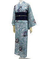 撫松庵のゆかた 風神雷神猫 セイジ