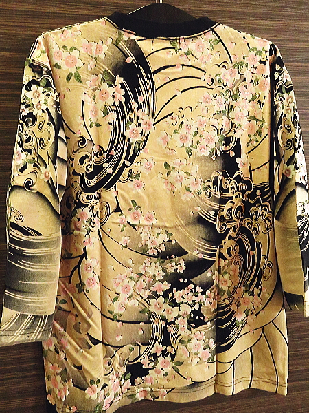 絡繰魂 七分袖Tシャツ 江戸の刺青「桜吹雪」 和柄Tシャツ 和柄ロンT 
