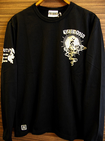 荒波に家紋柄 和柄Tシャツ！和風Tシャツ 胤富仁帝 インフィニティー